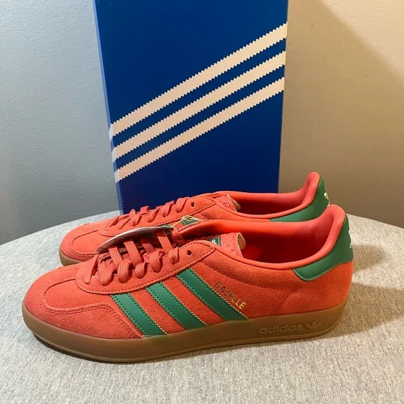 Adidas Originals Gazelle Indoor Sneakers Preloved Scarlet Green Men’s 11 JH5407 - Picture 4 of 11